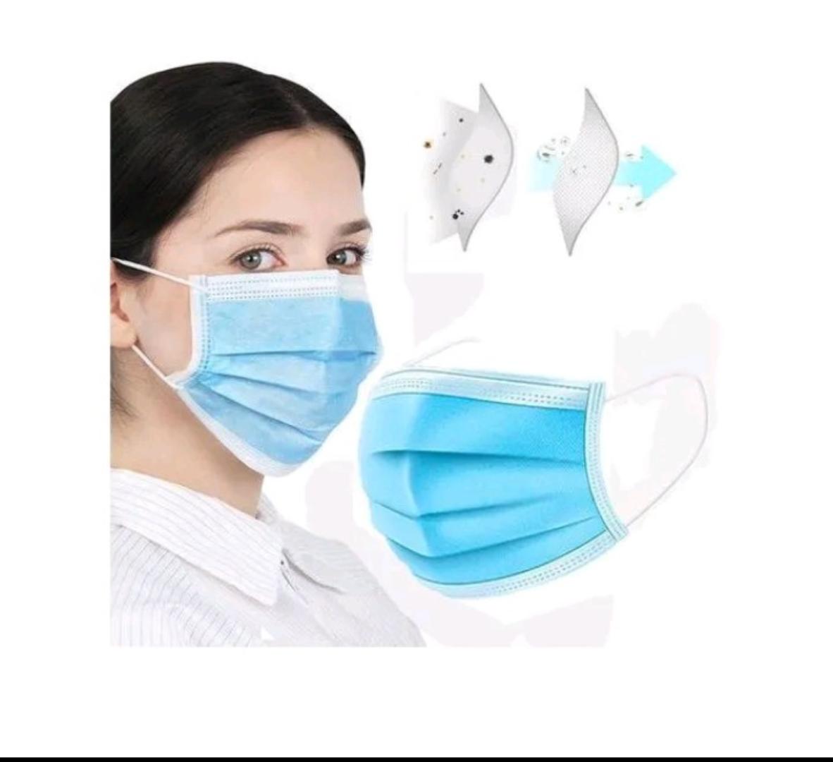FACE MASK WITH EAR LOOP 50PCS – 3 PLY DISPOSABLE MASK
