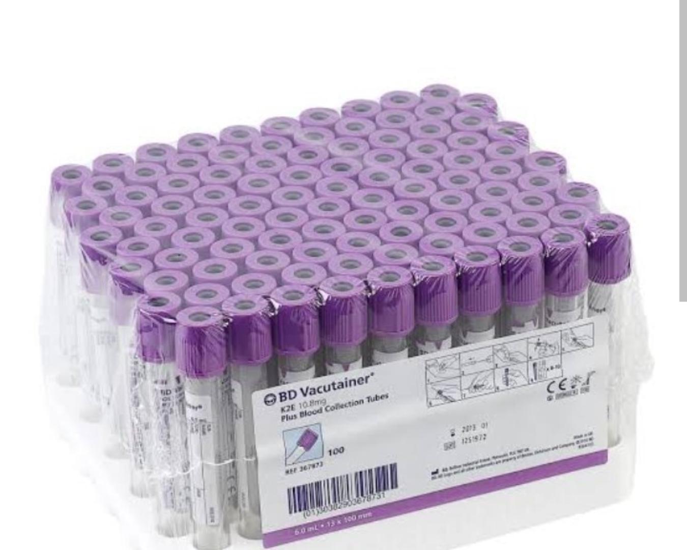 EDTA BLOOD COLLECTION TUBES 4ML- 100PCS