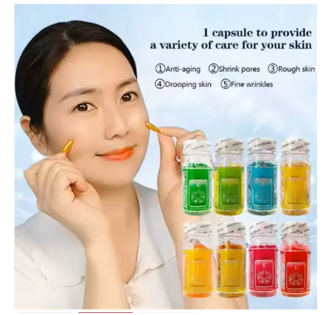 90pcs Vitamin E Capsules Face Serum Spot Facial Acne Removing Essence Anti Ageing Wrinkles Moisturizing Nutrition Whitening Brightening Anti-Freckle Face Serum Face Care