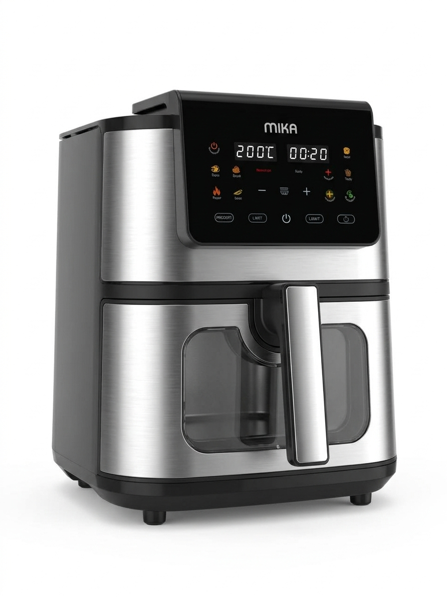 Mika 8L Digital Airfryer | Large Capacity Air Fryer | Oil-Free Healthy Cooking Appliance + FREE Food grade silicone 16-22cm air fryer liner baking tin