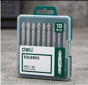 Screwdriver Bits PH2 110mm Double End 10Pcs Set EDL6903