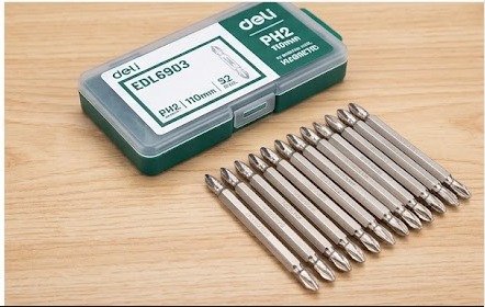 Screwdriver Bits PH2 110mm Double End 10Pcs Set EDL6903