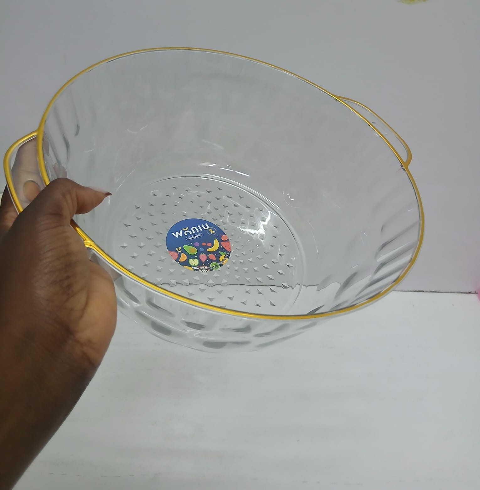 Acrylic Fruit Salad Bowl Transparent Serving Bowl for Fruits Salads Snacks