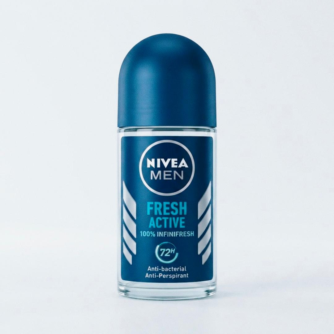 Nivea Men Fresh Active 72H Anti-Bacterial Roll On Deodorant 50ml - 100% Infinifresh