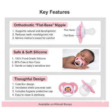 Newborn Baby Silicone Pacifier Soother - Orthodontic Soft-Touch Dummy with Cartoon Design - BPA Free Breast-like Nipple for Infant Sleep