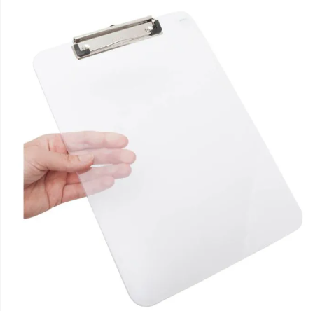 Clear Clipboard A4 Transparent Plastic Exam Writing Board – Durable Lightweight Clip Board with Strong Metal Clip, Smooth Writing Surface, Portable Document Holder for Students, Office, School & Field
