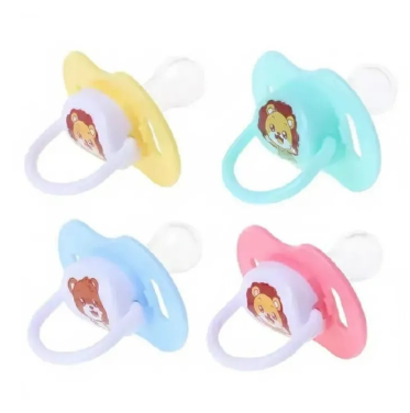 Newborn Baby Silicone Pacifier Soother - Orthodontic Soft-Touch Dummy with Cartoon Design - BPA Free Breast-like Nipple for Infant Sleep