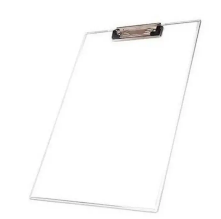 Clear Clipboard A4 Transparent Plastic Exam Writing Board – Durable Lightweight Clip Board with Strong Metal Clip, Smooth Writing Surface, Portable Document Holder for Students, Office, School & Field