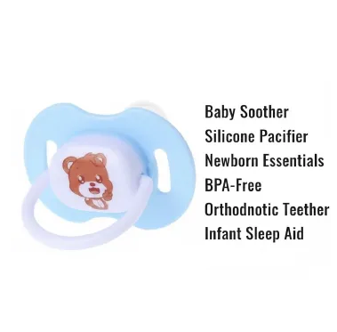 Newborn Baby Silicone Pacifier Soother - Orthodontic Soft-Touch Dummy with Cartoon Design - BPA Free Breast-like Nipple for Infant Sleep
