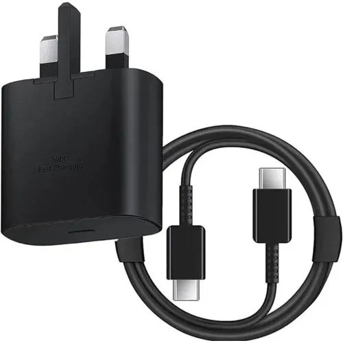 Samsung 25W Super Fast Charger 25 W Adapter With Type C To C Output For Galaxy A05, A05s, A14, A15, A23, A24, A25, A33, A34, A35, A53, A54, A55, A73, A74, A75 And All Type C Device Type C Charger