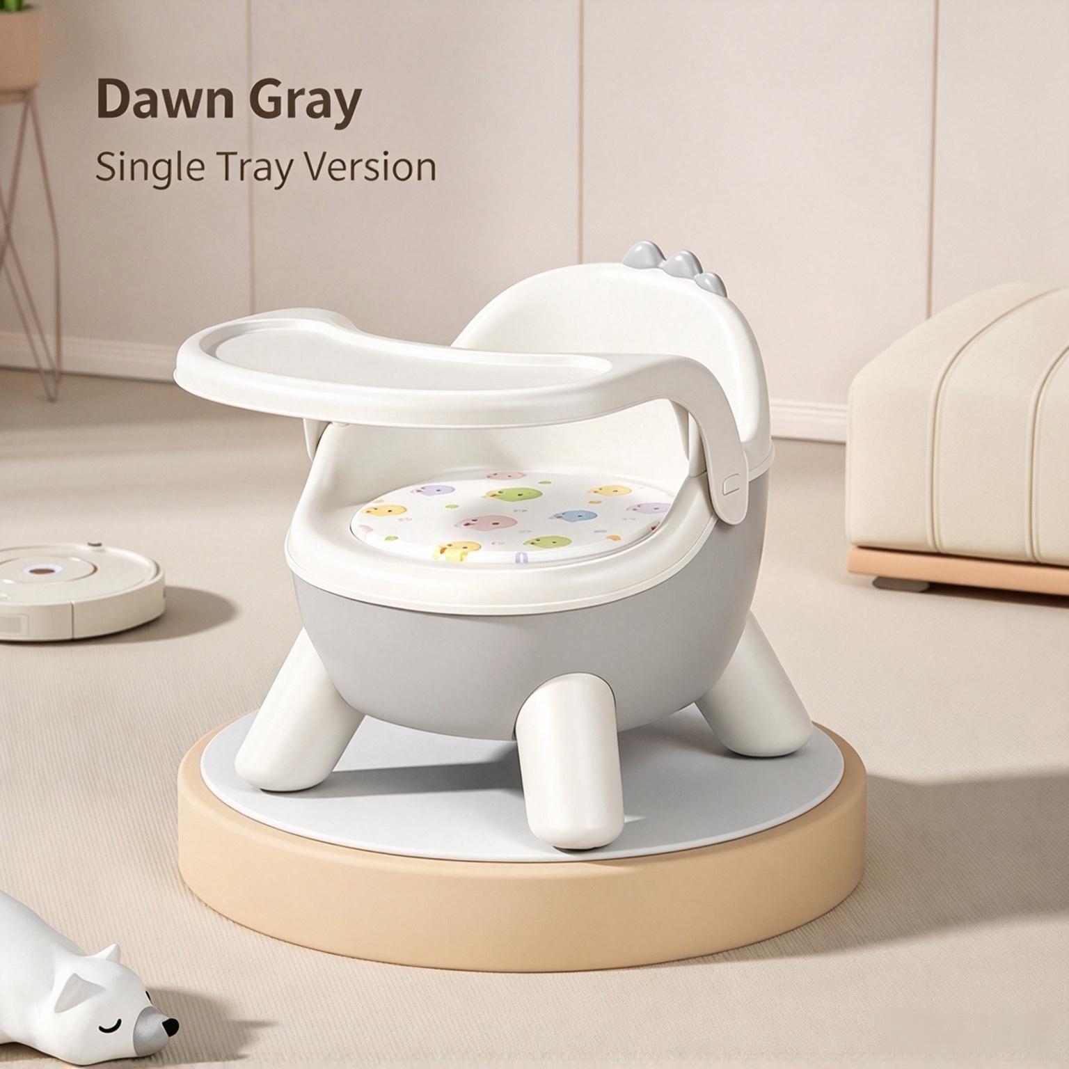 Cute Dinosaur Shape Kids Plastic Chair, Toddler Dining Seat with Backrest, Household Baby Feeding Chair Stool