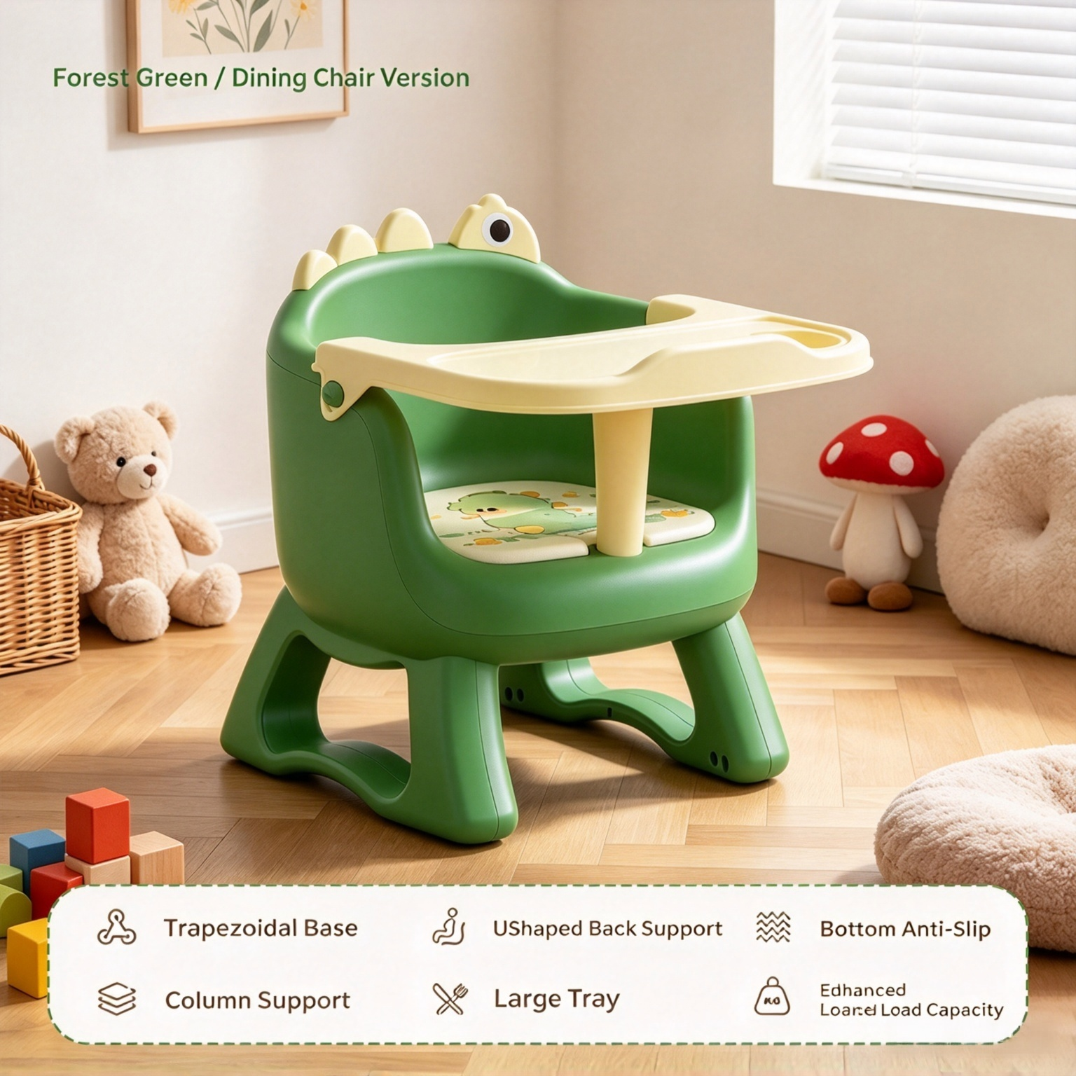 Multifunctional Detachable Toddler Squeaky Dining Chair, Baby Household Backrest Seat Kids Small Stool