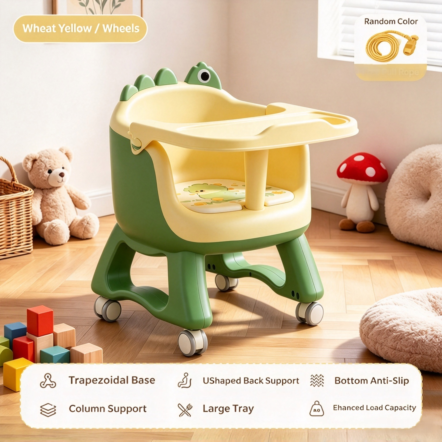 Multifunctional Detachable Toddler Squeaky Dining Chair, Baby Household Backrest Seat Kids Small Stool