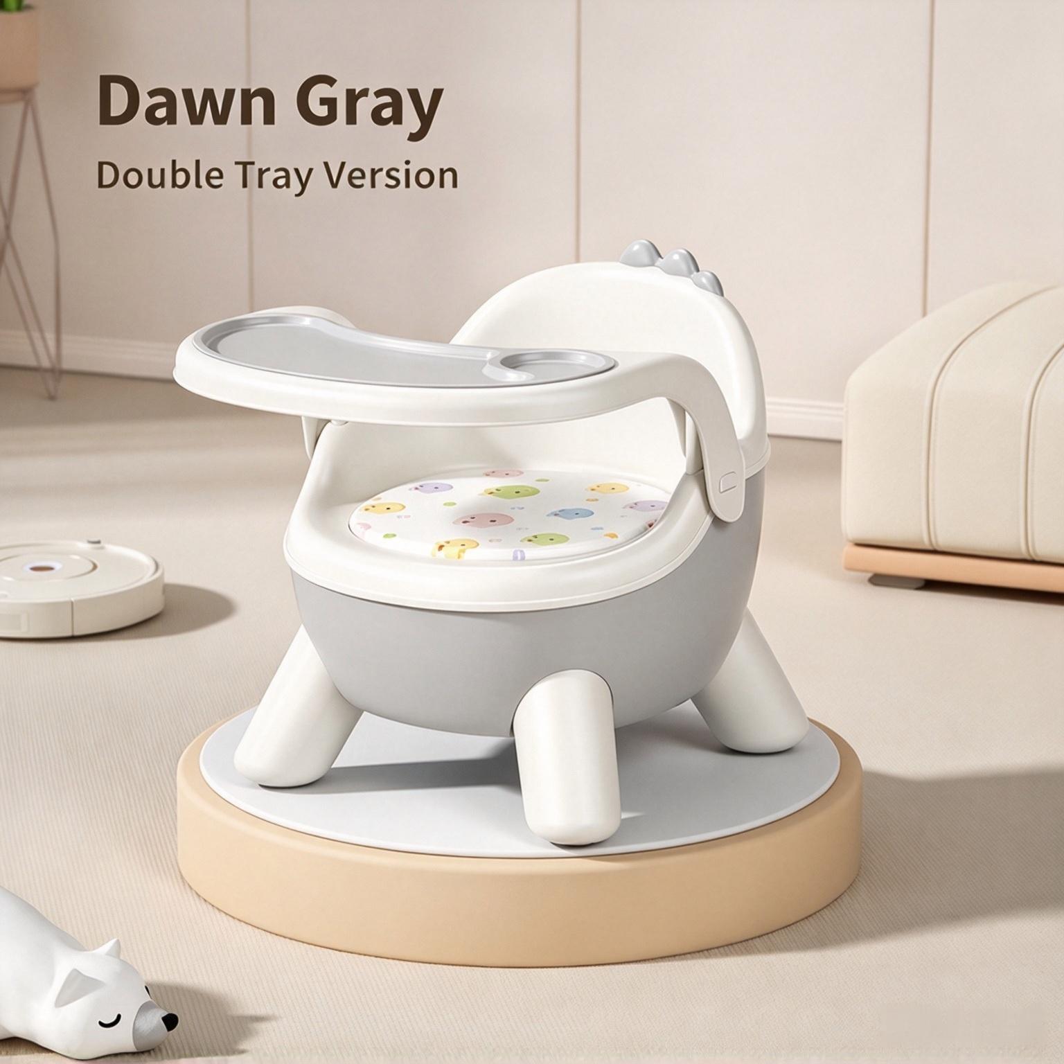 Cute Dinosaur Shape Kids Plastic Chair, Toddler Dining Seat with Backrest, Household Baby Feeding Chair Stool