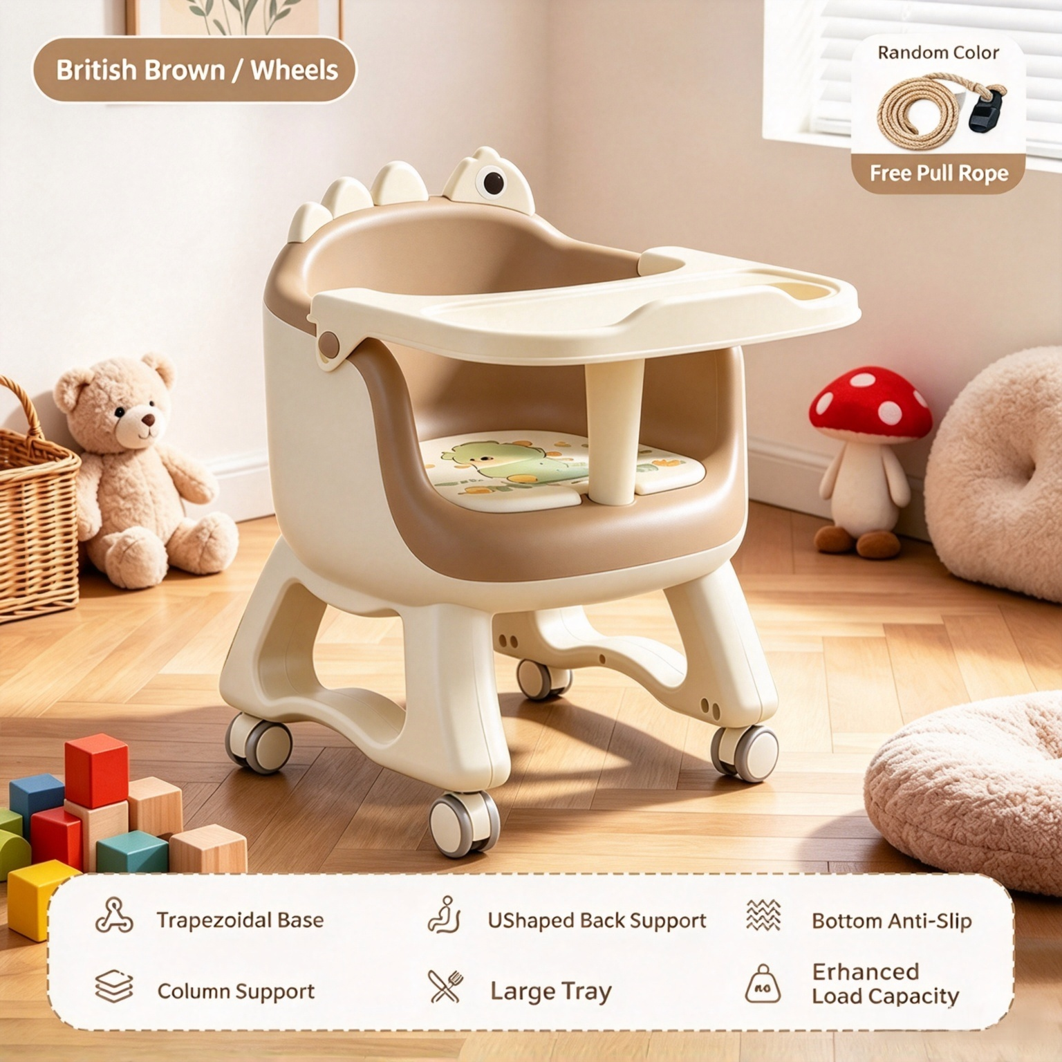 Multifunctional Detachable Toddler Squeaky Dining Chair, Baby Household Backrest Seat Kids Small Stool