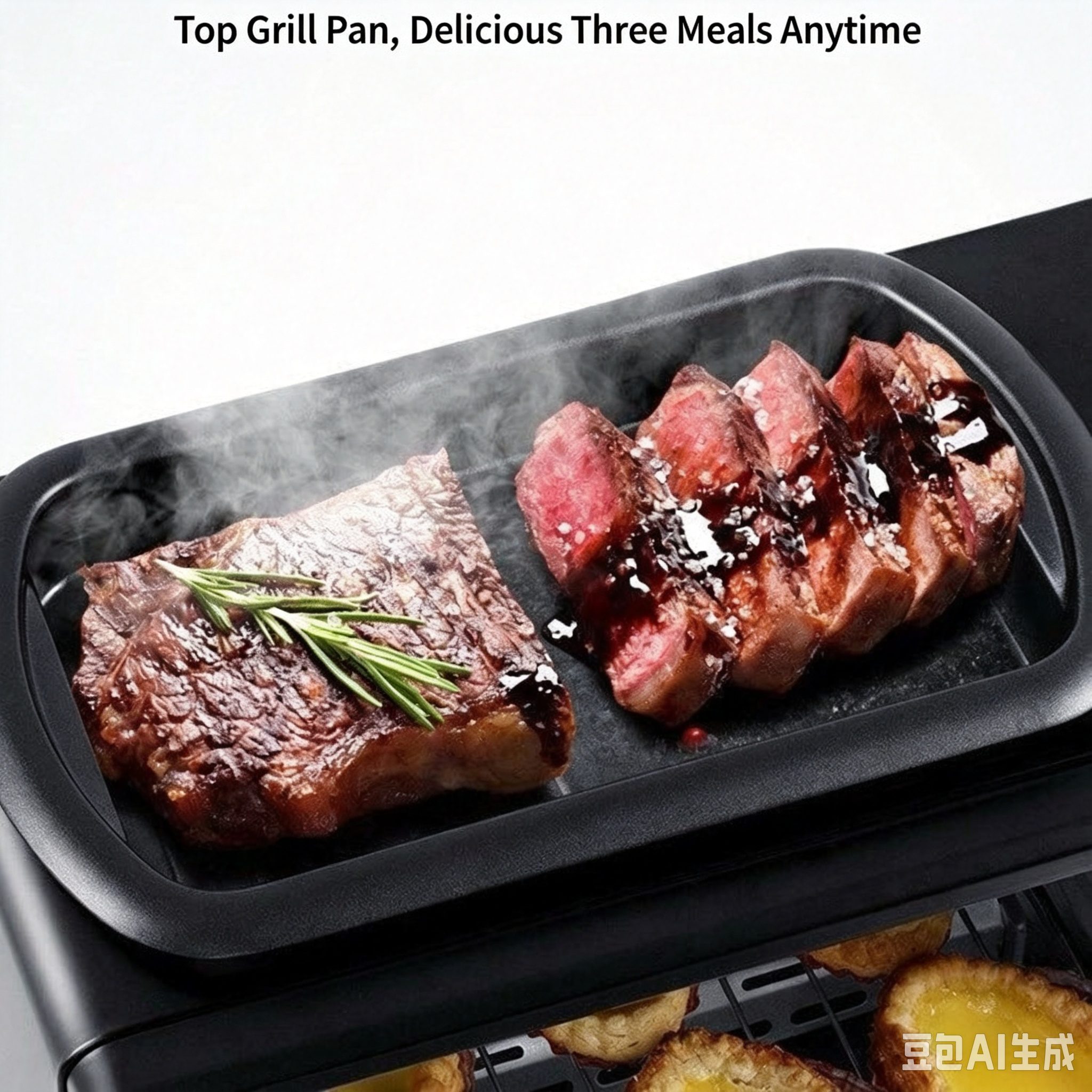 3‑in‑1 Multifunctional Household Breakfast Machine, Mini Toaster Oven with Coffee Maker & Frying Pan, AC110‑220V