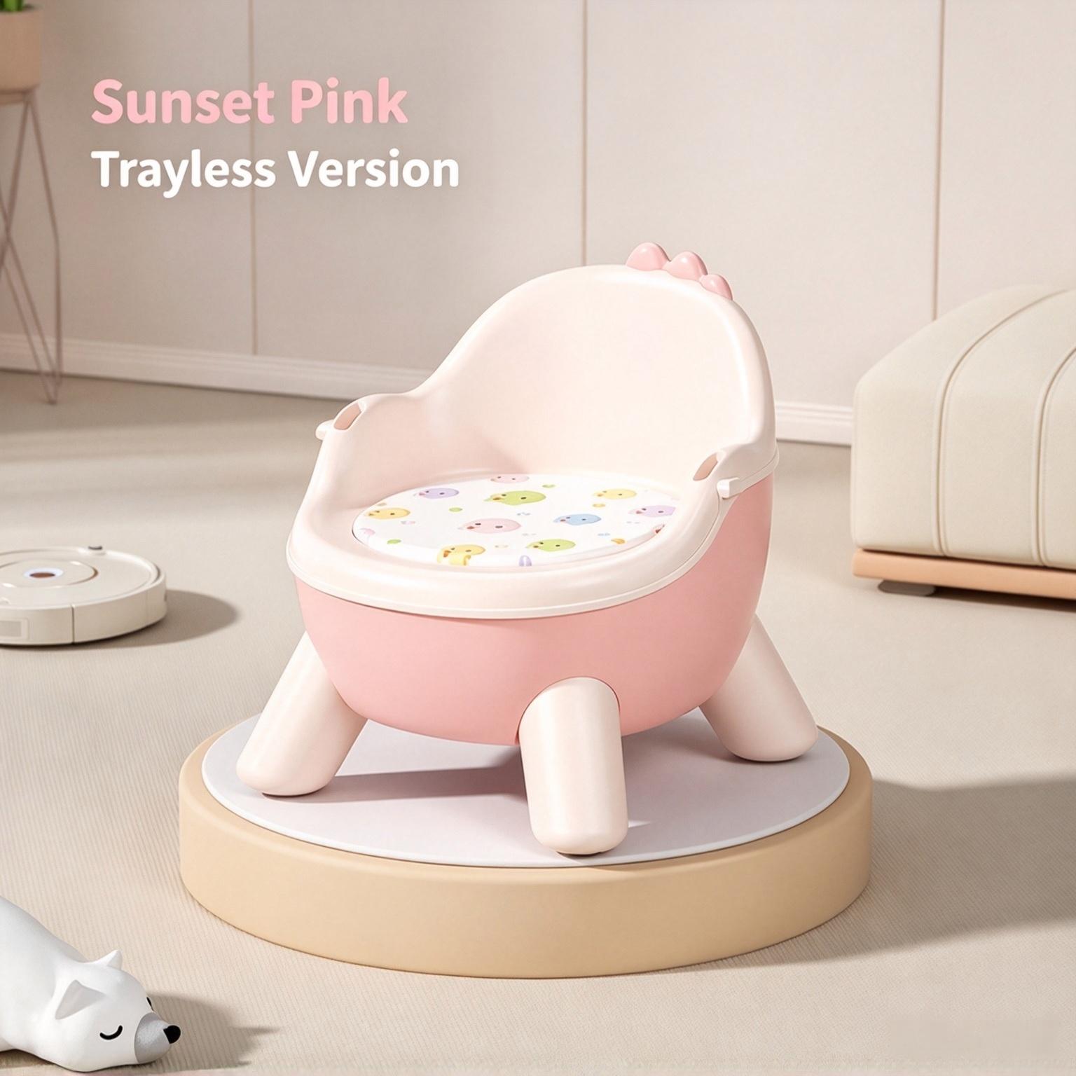 Cute Dinosaur Shape Kids Plastic Chair, Toddler Dining Seat with Backrest, Household Baby Feeding Chair Stool
