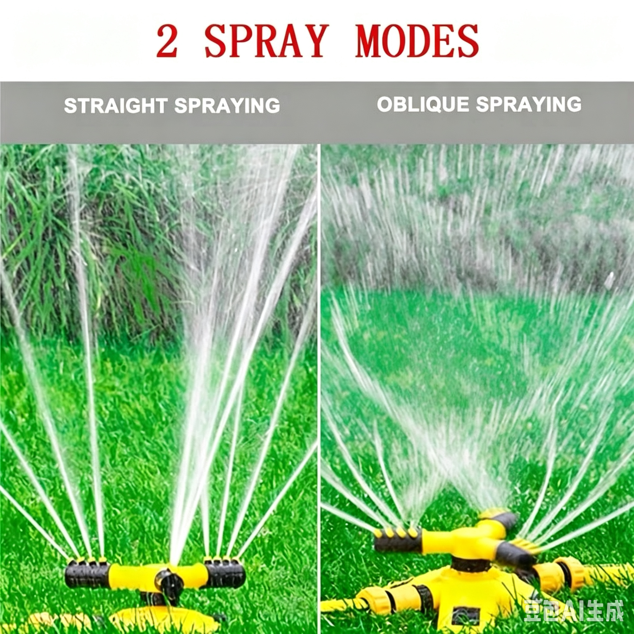 3‑Arm 360‑Degree Automatic Rotating Garden Sprinkler, Series‑Connectable Irrigation Sprayer for Lawn Nursery Plant Watering