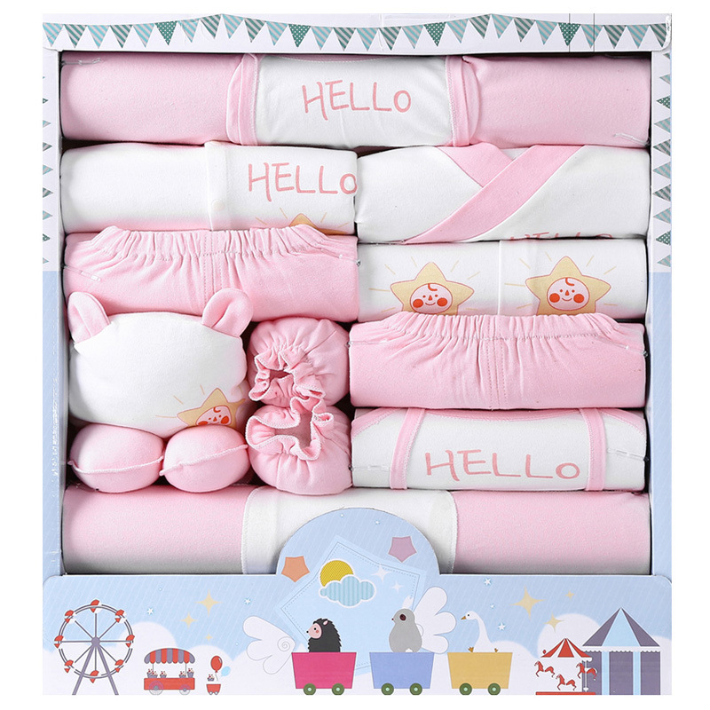 Autumn Pure‑Cotton Newborn Baby Gift Box Set, Complete Layette Clothing Kit Full‑Moon Baby Shower Present for Infant