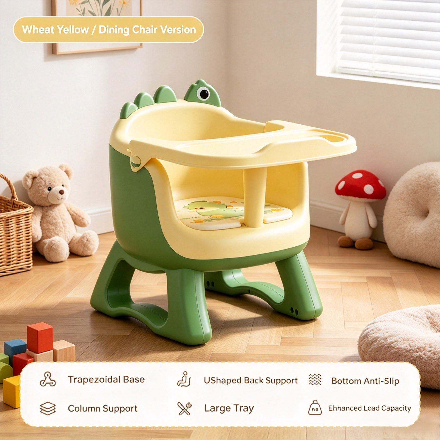 Multifunctional Detachable Toddler Squeaky Dining Chair, Baby Household Backrest Seat Kids Small Stool