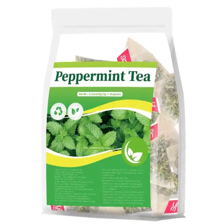 Pure Peppermint Herbal Tea (30 Tea Bags, 60g) – Natural Remedy for Gas, Bloating, Stomach Relief & Fresh Breath (Caffeine-Free)