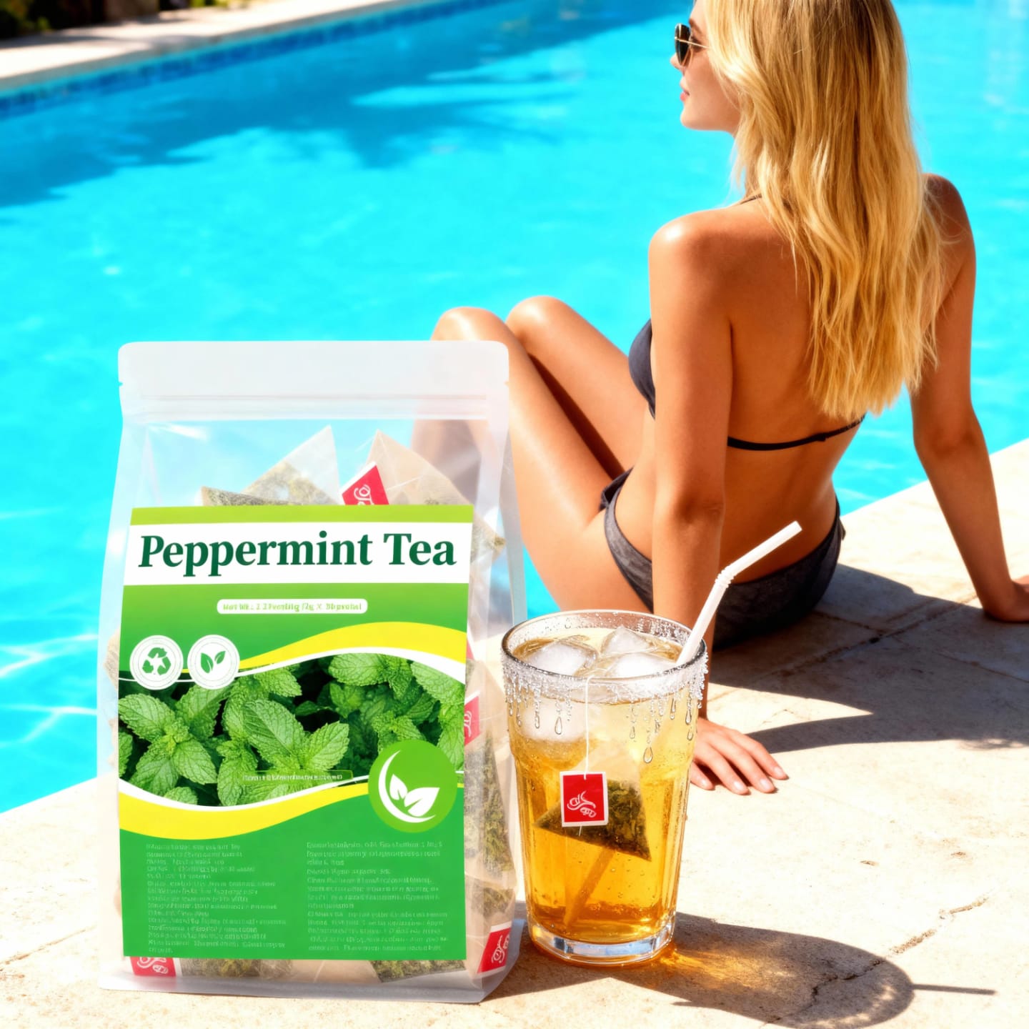 Pure Peppermint Herbal Tea (30 Tea Bags, 60g) – Natural Remedy for Gas, Bloating, Stomach Relief & Fresh Breath (Caffeine-Free)