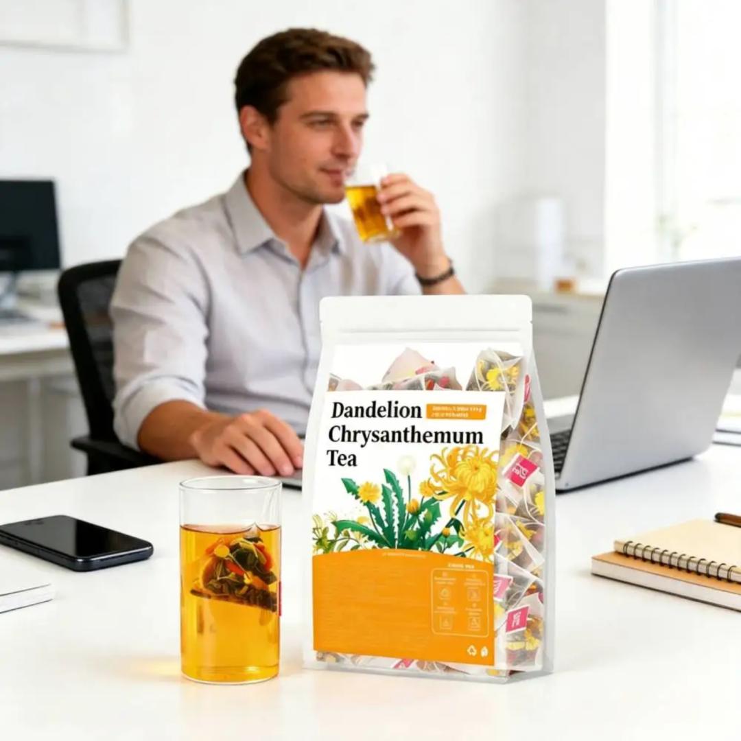 CHRYSANTHEMUM & DANDELION TEA – PREMIUM LIVER DETOX BLEND, CLEAR SKIN, HELPS WITH BLOATING & SUPPORTS METABOLISM OF EXCESS WATER IN CELLS(30 PACKS)
