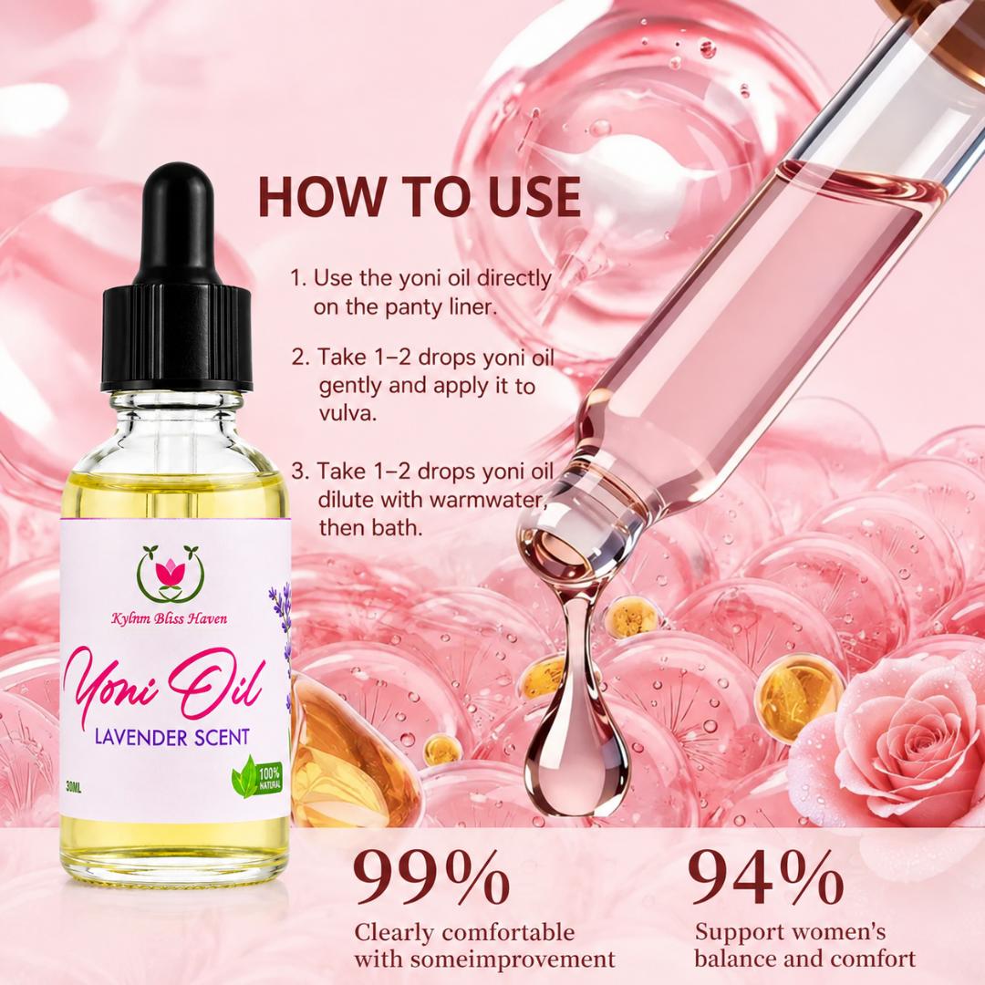 PRIVATE AREA CARE OIL 30ML YONI OIL DEEP MOISTURIZING NATURAL PH BALANCING GENTLE CLEANSING ODOR REMOVER ROSE/LAVENDER ESSENTIAL OIL