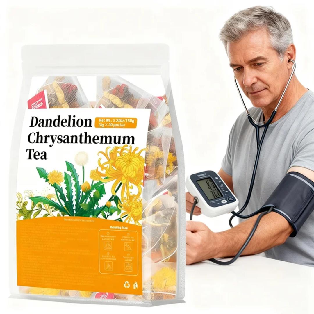 CHRYSANTHEMUM & DANDELION TEA – PREMIUM LIVER DETOX BLEND, CLEAR SKIN, HELPS WITH BLOATING & SUPPORTS METABOLISM OF EXCESS WATER IN CELLS(30 PACKS)
