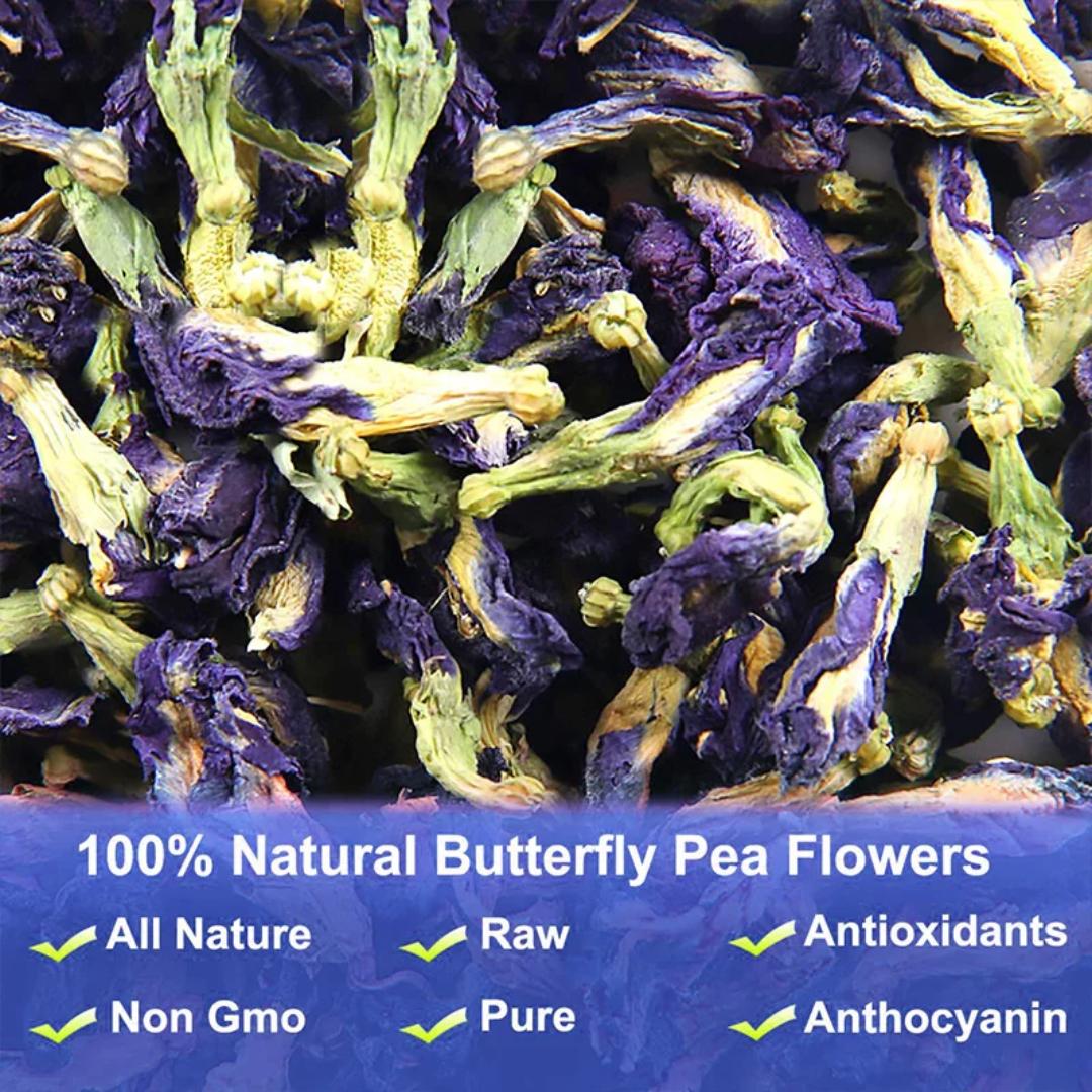 PREMIUM BUTTERFLY PEA FLOWER TEA – MAGIC BLUE DRINK, ANTI-AGING & HAIR GROWTH SUPPORT (30 TEA BAGS)