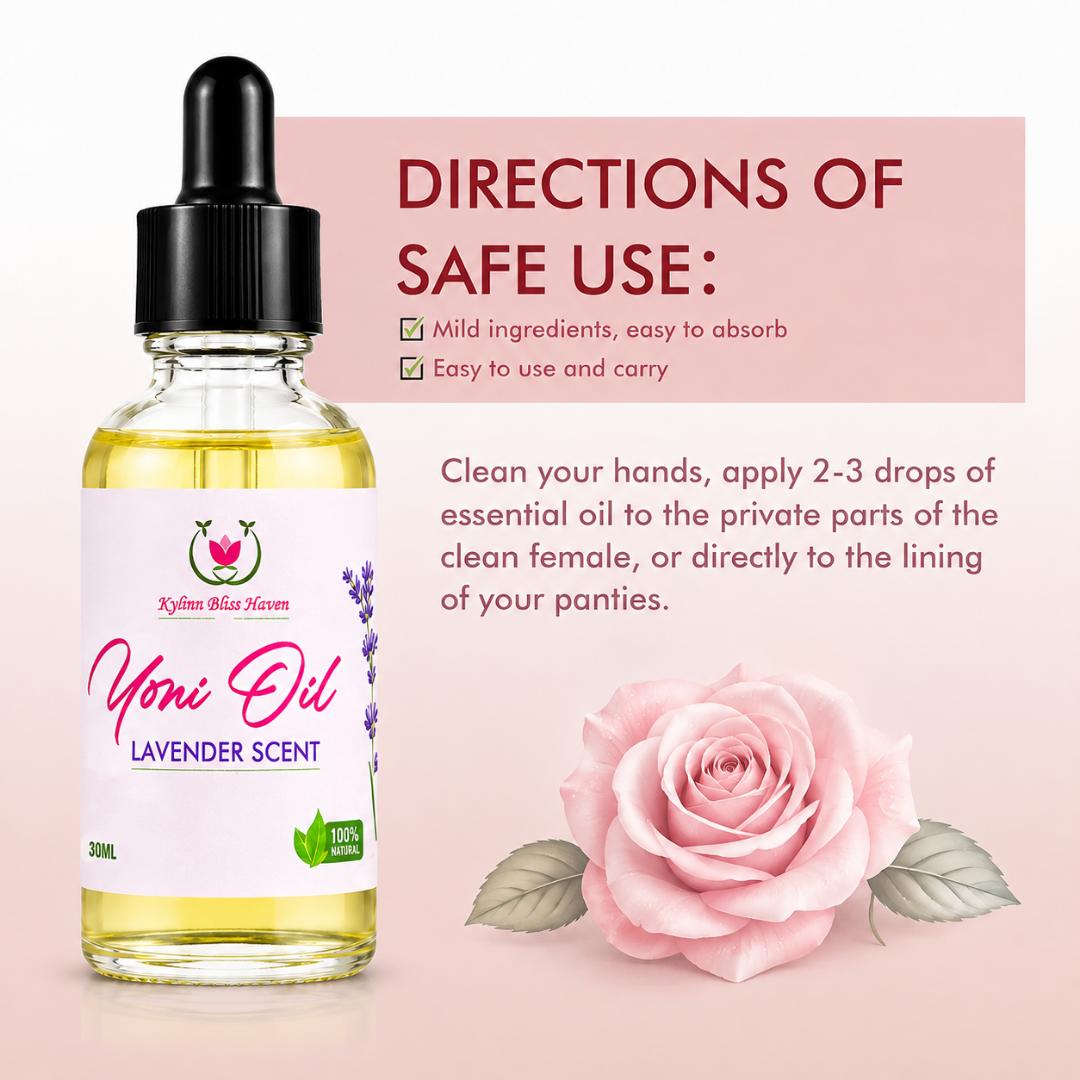PRIVATE AREA CARE OIL 30ML YONI OIL DEEP MOISTURIZING NATURAL PH BALANCING GENTLE CLEANSING ODOR REMOVER ROSE/LAVENDER ESSENTIAL OIL