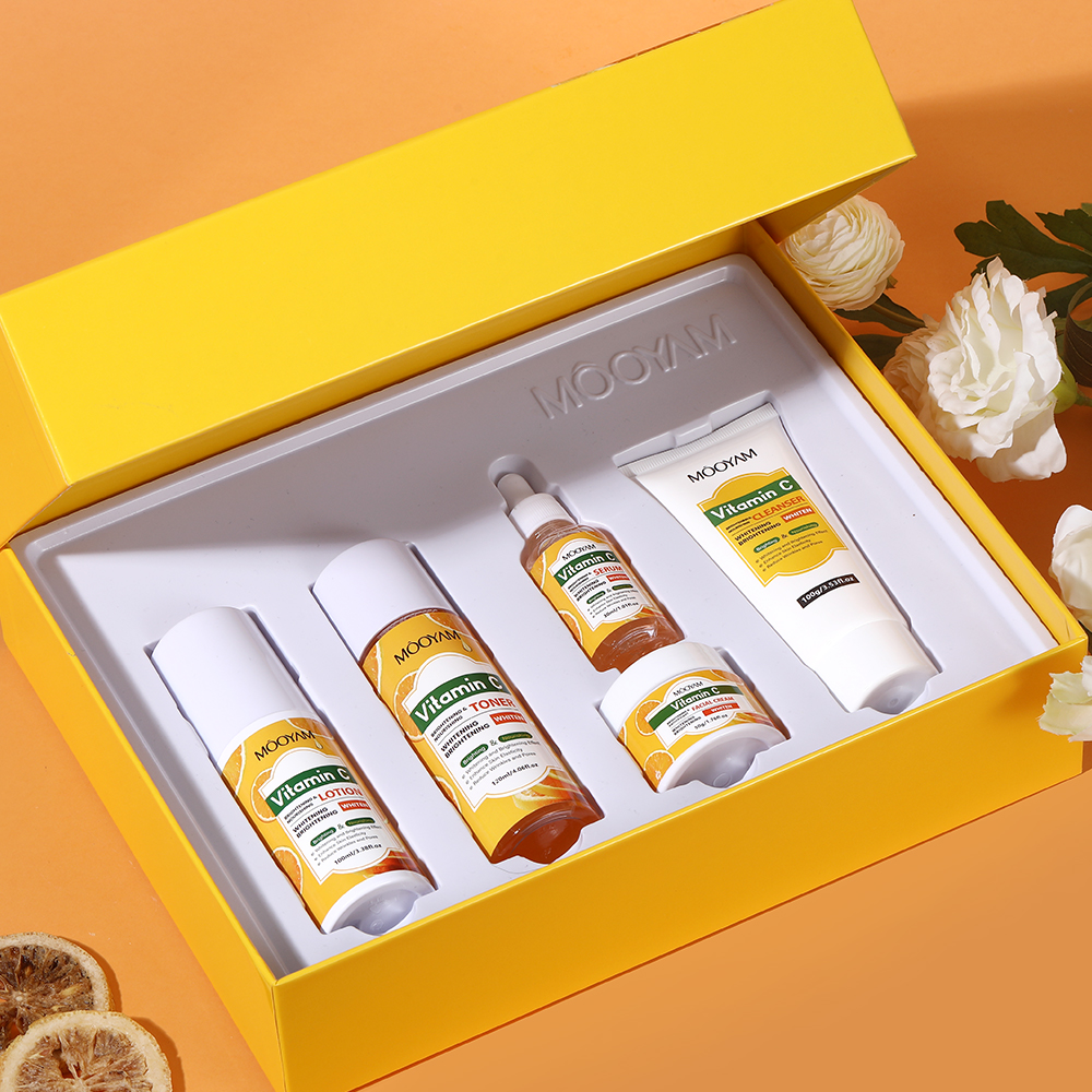 VITAMIN C MOISTURIZING ANTI-WRINKLE SKINCARE SET - FIRMING, LIFTING HYDRATING FACE KIT FOR ALL SKIN TYPES BEAUTY CARE PRODUCT (5PCS)