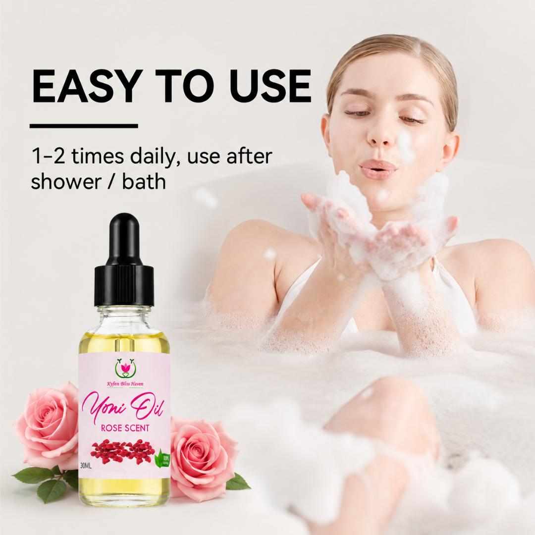 PRIVATE AREA CARE OIL 30ML YONI OIL DEEP MOISTURIZING NATURAL PH BALANCING GENTLE CLEANSING ODOR REMOVER ROSE/LAVENDER ESSENTIAL OIL