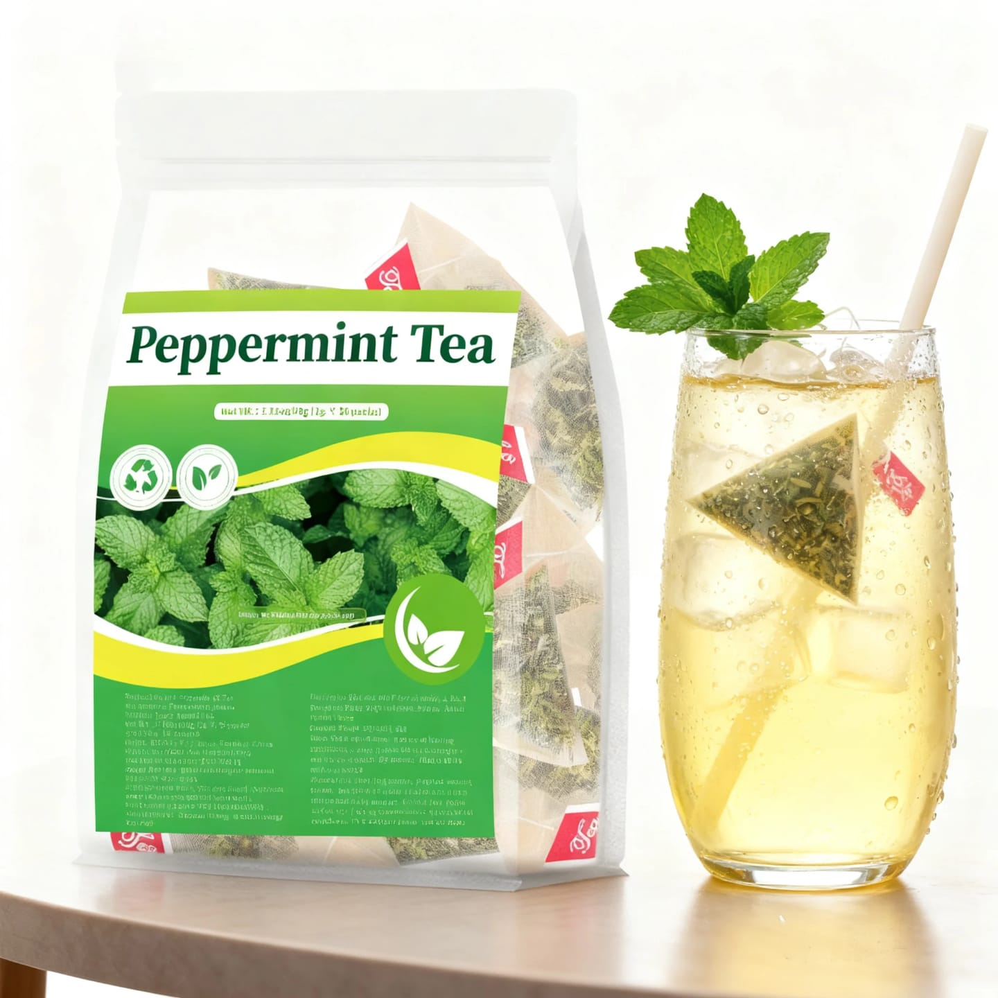 Pure Peppermint Herbal Tea (30 Tea Bags, 60g) – Natural Remedy for Gas, Bloating, Stomach Relief & Fresh Breath (Caffeine-Free)