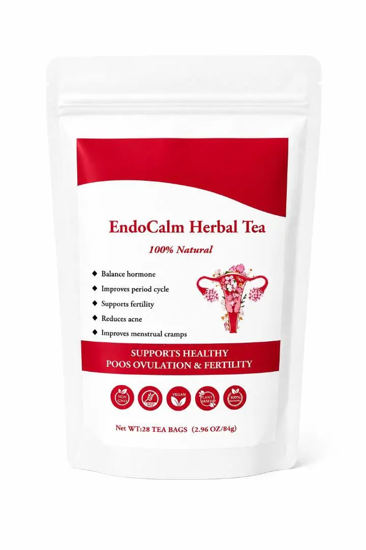 ENDOCALM PCOS HERBAL TEA – HORMONE BALANCE, PERIOD CYCLE & PCOS FERTILITY SUPPORT (28 TEA BAGS)