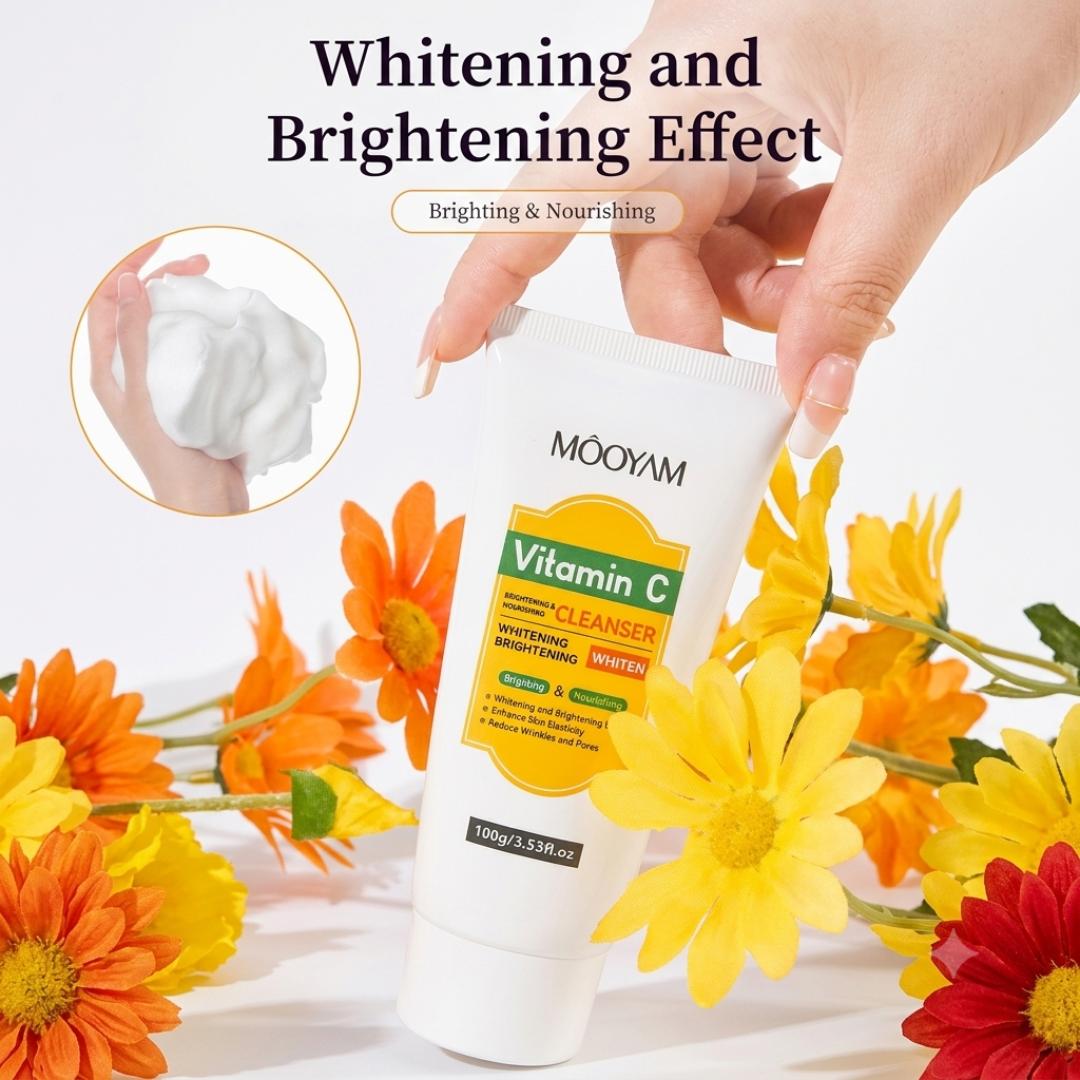 MOOYAM VITAMIN C FACIAL CLEANSER 100G – DEEP CLEANSING, BRIGHTENING & ANTI-AGING FACE WASH FOR GLOWING SKIN.