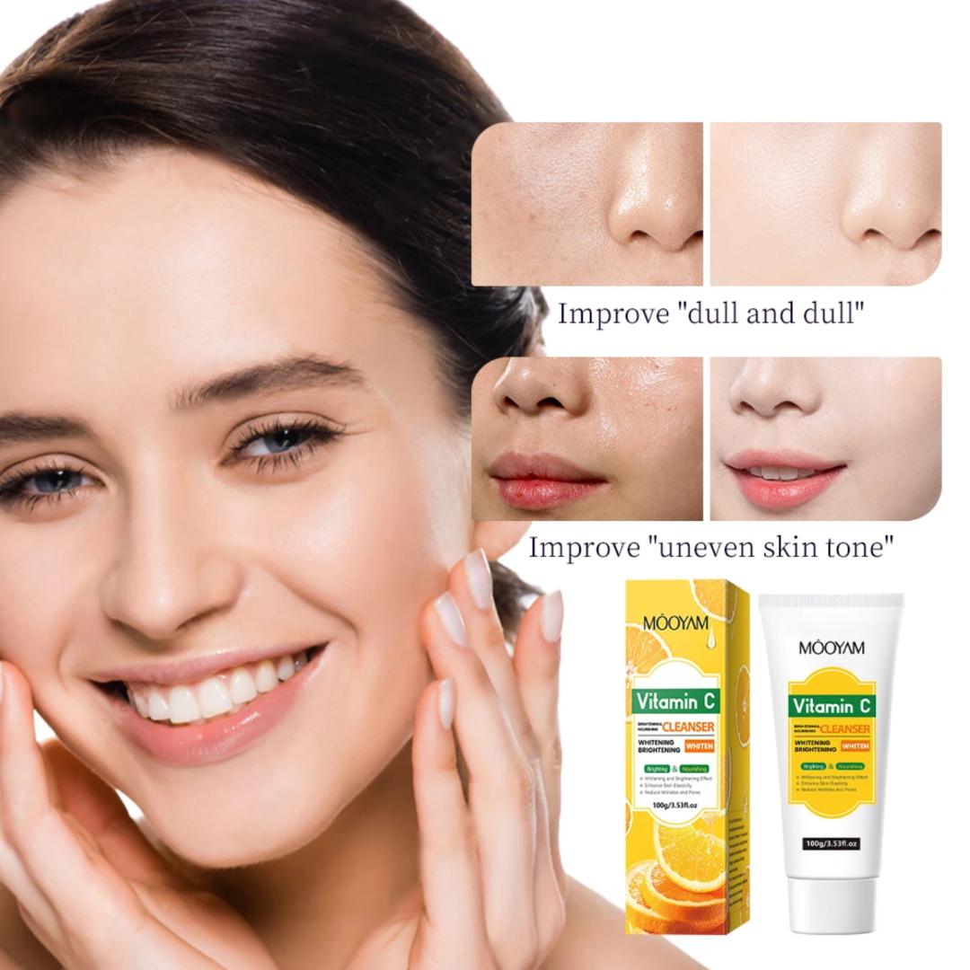 MOOYAM VITAMIN C FACIAL CLEANSER 100G – DEEP CLEANSING, BRIGHTENING & ANTI-AGING FACE WASH FOR GLOWING SKIN.