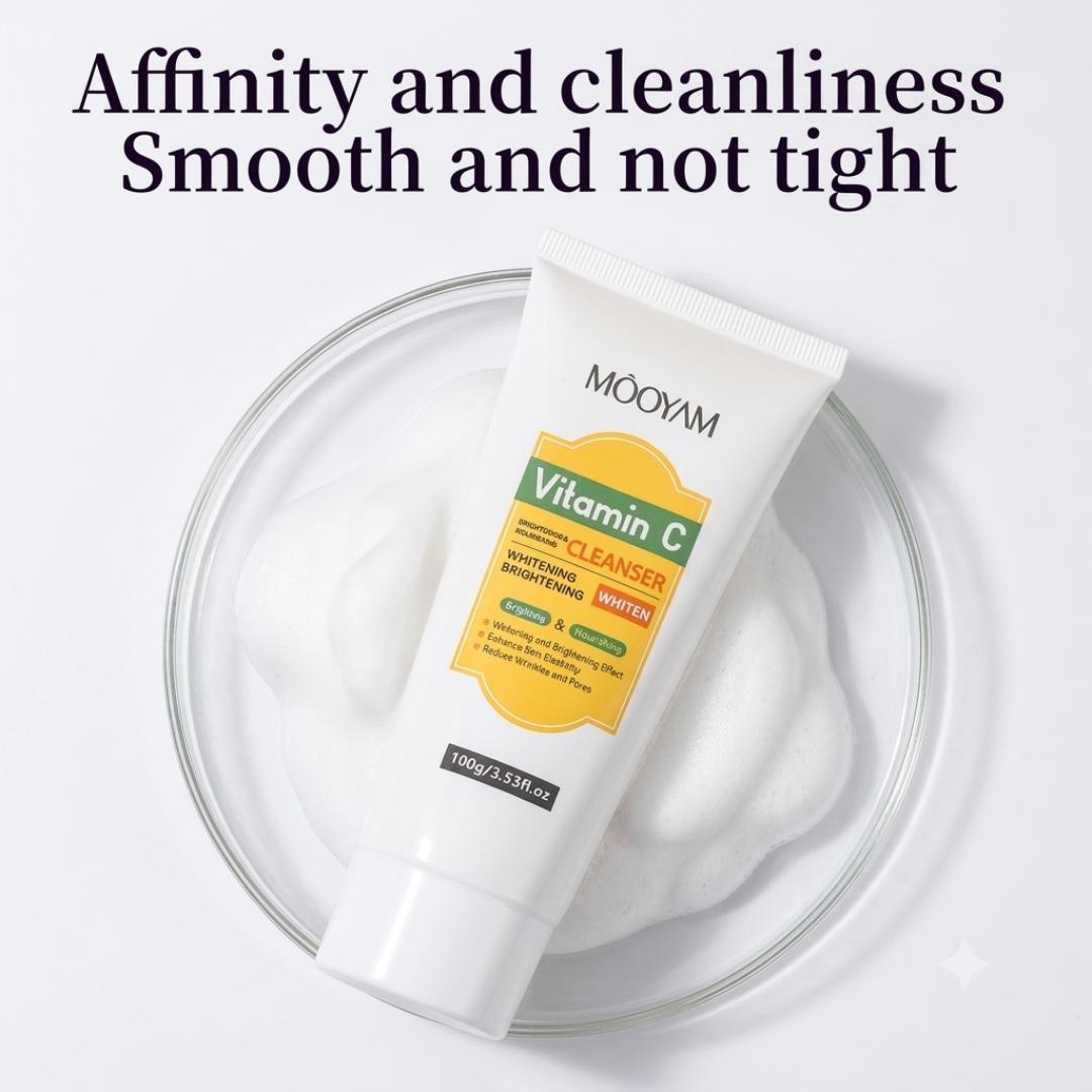 MOOYAM VITAMIN C FACIAL CLEANSER 100G – DEEP CLEANSING, BRIGHTENING & ANTI-AGING FACE WASH FOR GLOWING SKIN.