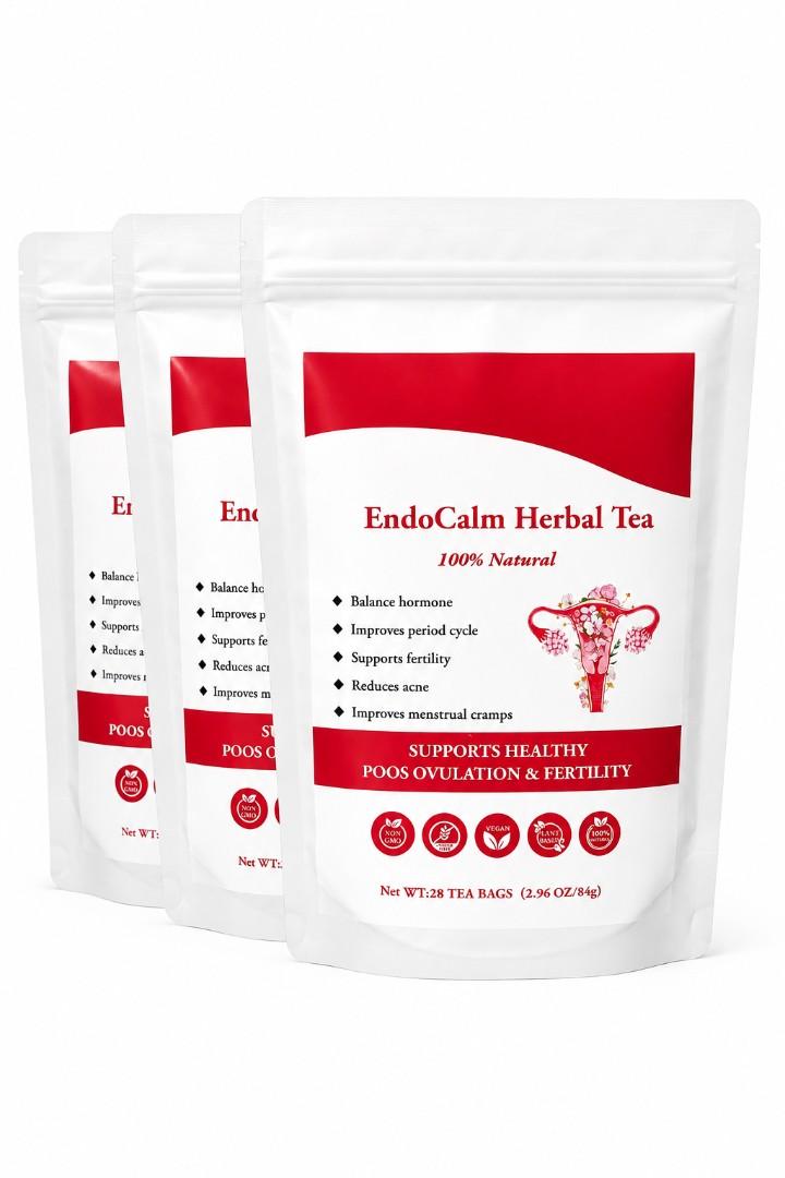 ENDOCALM PCOS HERBAL TEA – HORMONE BALANCE, PERIOD CYCLE & PCOS FERTILITY SUPPORT (28 TEA BAGS)
