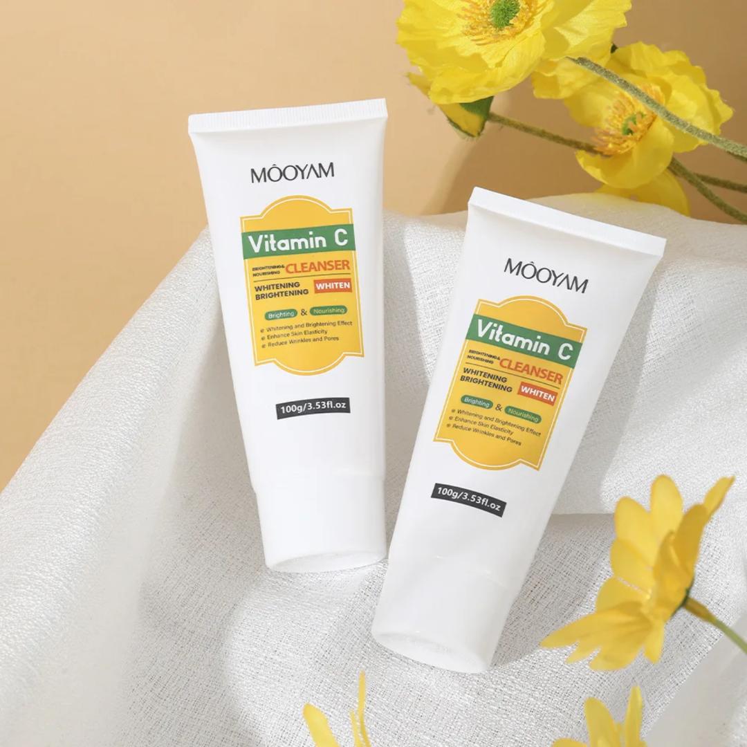 MOOYAM VITAMIN C FACIAL CLEANSER 100G – DEEP CLEANSING, BRIGHTENING & ANTI-AGING FACE WASH FOR GLOWING SKIN.