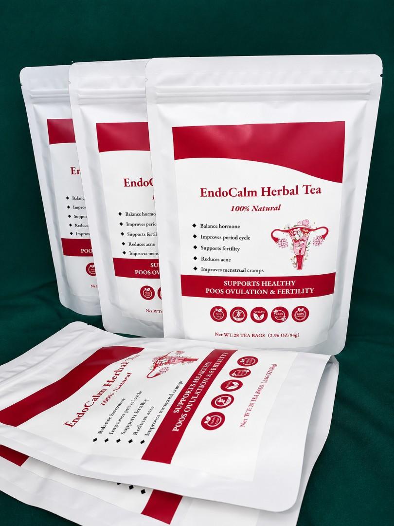 ENDOCALM PCOS HERBAL TEA – HORMONE BALANCE, PERIOD CYCLE & PCOS FERTILITY SUPPORT (28 TEA BAGS)