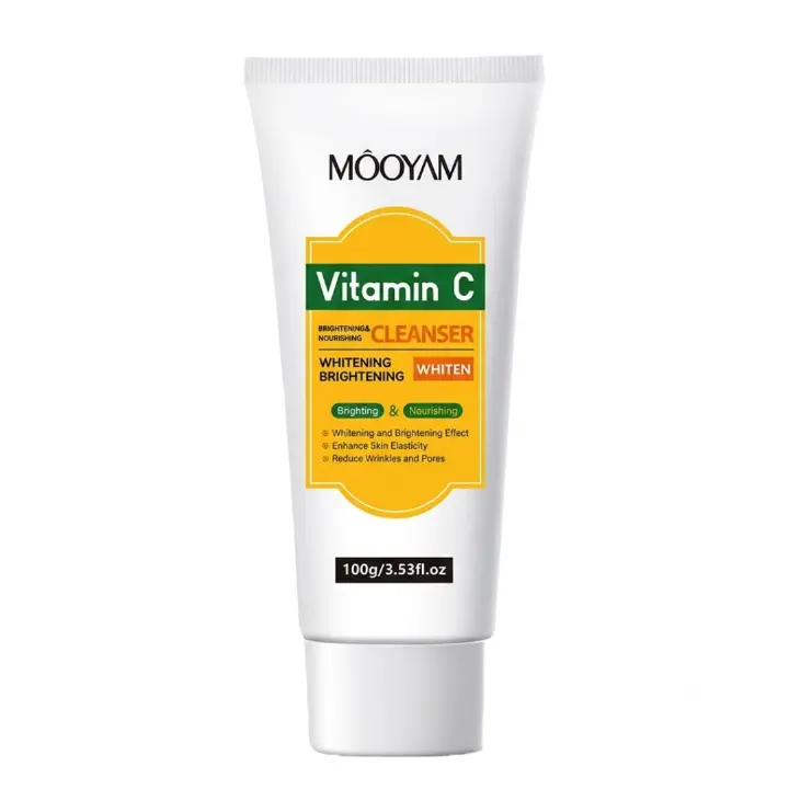 MOOYAM VITAMIN C FACIAL CLEANSER 100G – DEEP CLEANSING, BRIGHTENING & ANTI-AGING FACE WASH FOR GLOWING SKIN.
