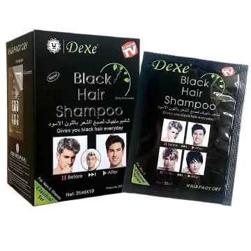 10 PCS Dexe Black Hair Shampoo Instant Hair Dye for Men Women Black Color - Simple to Use - Hair Dye Permanent - Last 30 days - Natural Ingredients, Black Hair Dye Shampoo Great Choice for Woman&Man