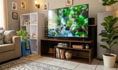Morden wooden TV stand. Stylish, elegant and modern TV stand for 43" to 65" Tvs