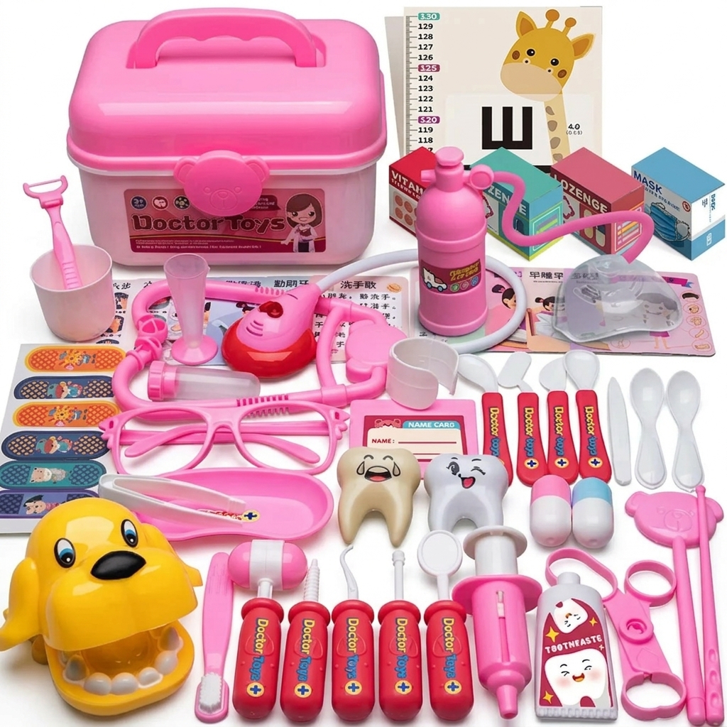 Kids Doctor Playset Medical Kit – Stethoscope, Dentist Set, Syringe & Pretend Medical Accessories