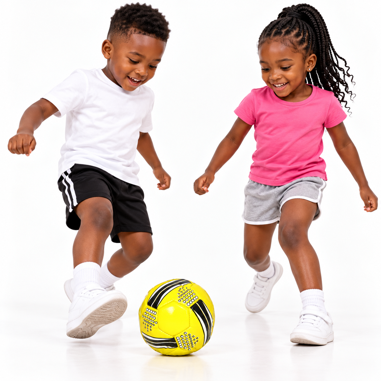 Mini Size 2 Kids Football (15cm Diameter) - High-Visibility Glossy Toddler Training Soccer Ball for Indoor, Outdoor, Garden & Skill Play (Neon Green with Red & Cyan Graphics)