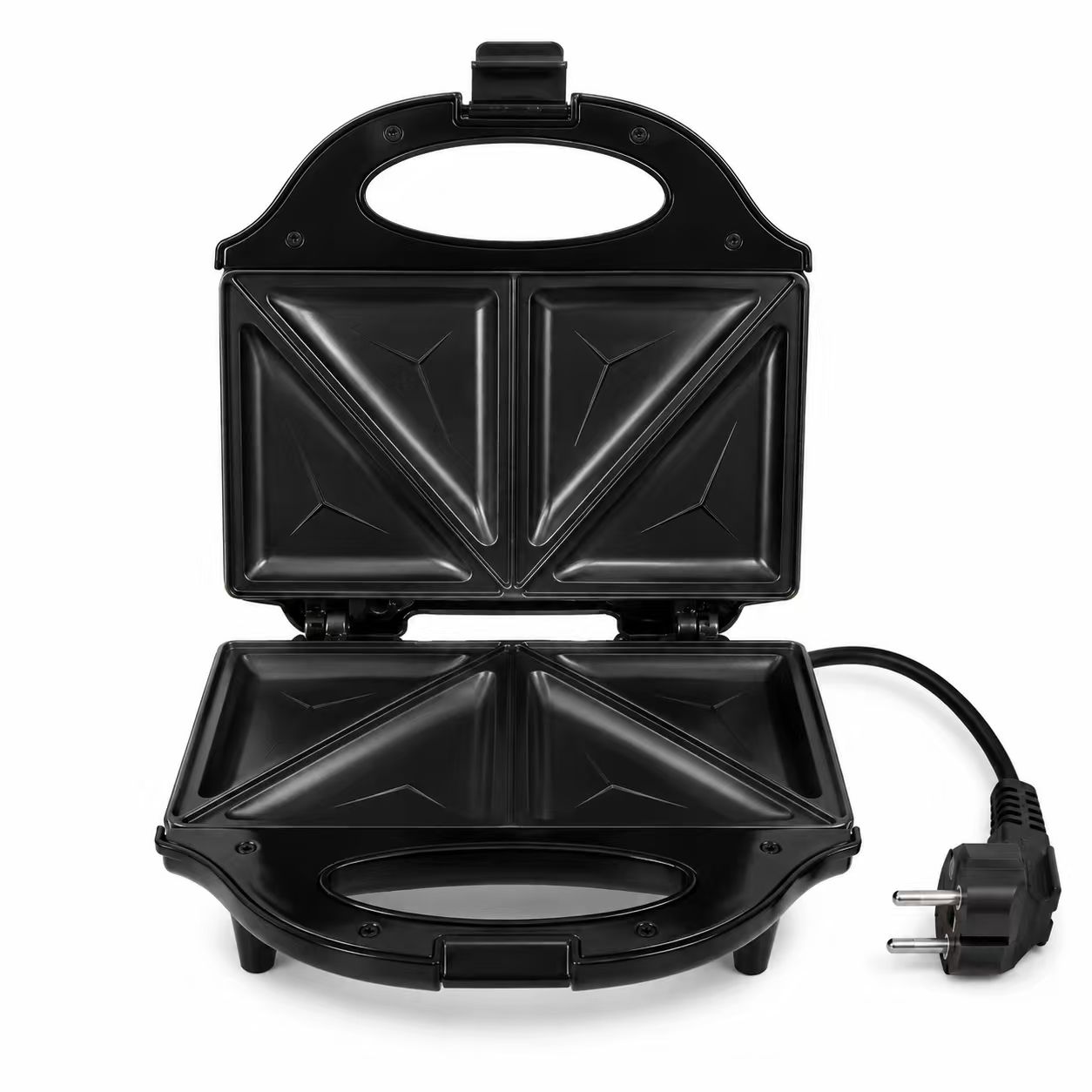 MOLIAX 750W Electric Sandwich Maker Toaster - 2-Slice Non-Stick Triangle Toastie Press Machine with Indicator Lights & Cool-Touch Handle