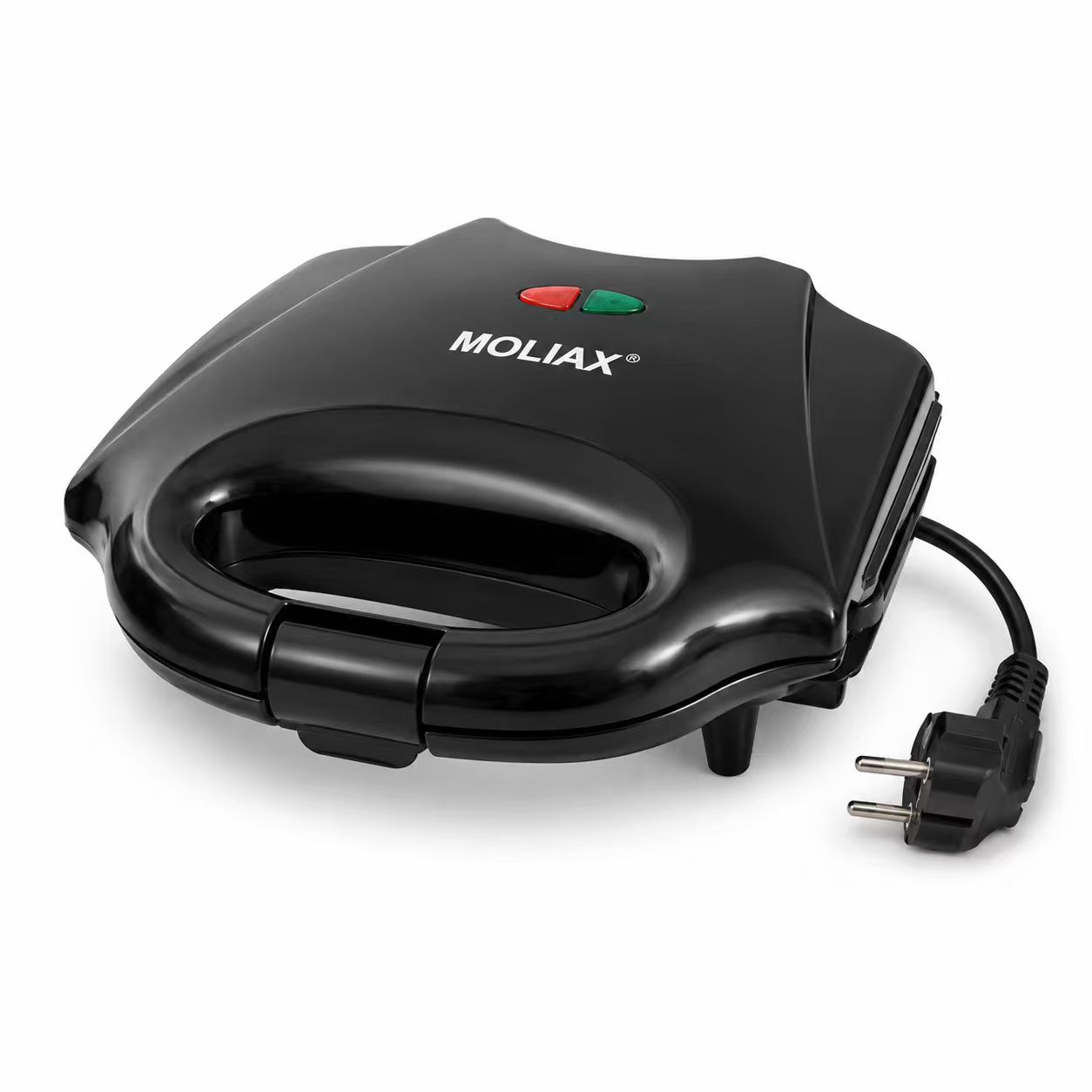MOLIAX 750W Electric Sandwich Maker Toaster - 2-Slice Non-Stick Triangle Toastie Press Machine with Indicator Lights & Cool-Touch Handle