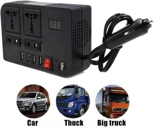 Portable Car Power Inverter Car Charging Adapter DC 12V To AC 220V 300W Converter 4USB Charger Outlet Socket Auto Accessories