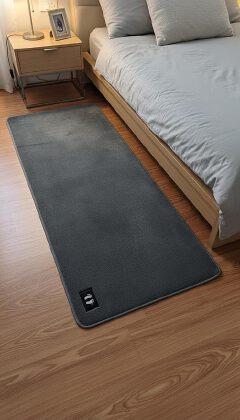 Soft Bedroom Floor Runner Rug, Plush Non-Slip Carpet Mat for Bedroom, Living Room, Hallway & Bedside, Absorbent Easy-Clean Floor Mat with Smooth Comfortable Surface, Modern Solid Color Area Runner Rug